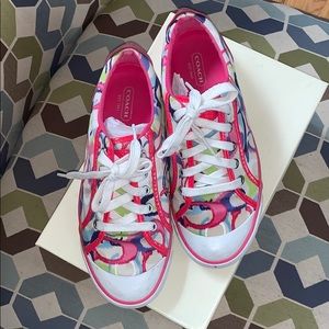 Multicolor Coach Logo Sneakers